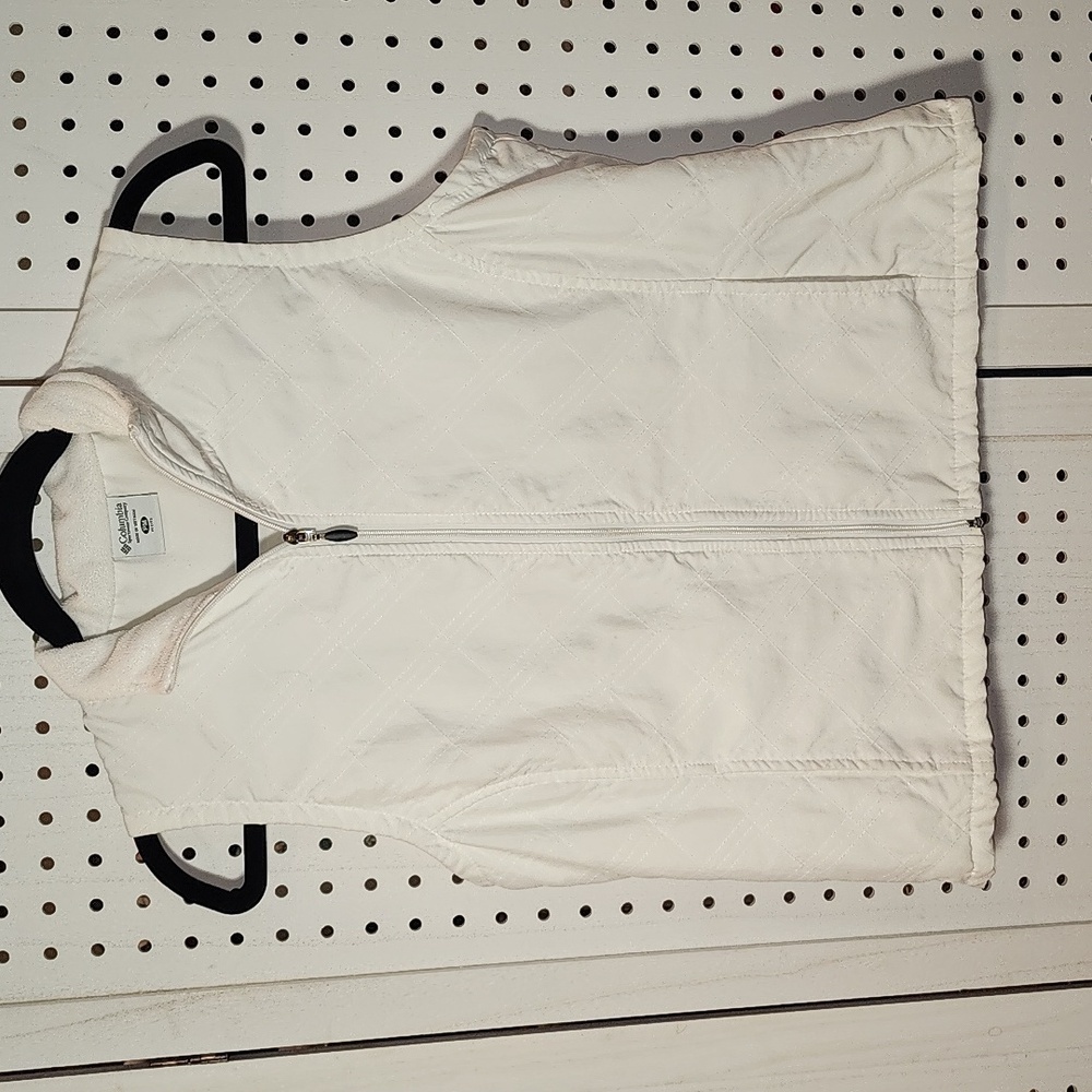 Columbia size PM White Vest Full Zip Lightweight